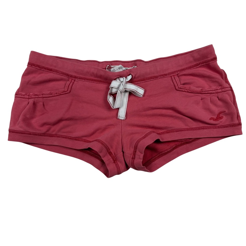 VTG Y2K Hollister Pink Fleece Lounge Mini Micro Shorts Ultra Low Rise Size L